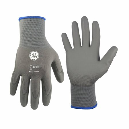 GE Polyurethane Coated General Purpose Gloves, 15 Gauge, GRY, MED, 1/PR GG205MC